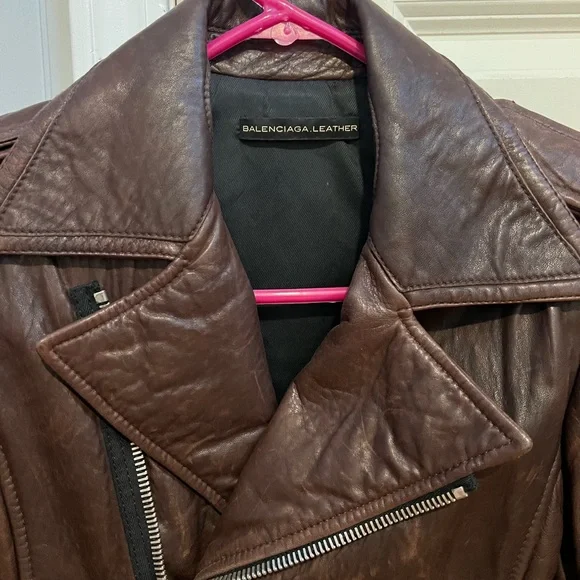 Balenciaga Dark Brown Leather Jacket - Picture 4 of 7